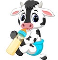 Cute baby cow cartoon Royalty Free Stock Photo