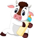 Cute baby cow cartoon Royalty Free Stock Photo