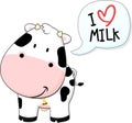 Cute baby cow cartoon Royalty Free Stock Photo