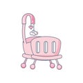 cute baby crib isolated icon Royalty Free Stock Photo