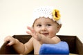 Cute Baby with Crochet Hat Royalty Free Stock Photo