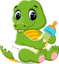 Cute baby crocodile cartoon Royalty Free Stock Photo