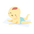 Cute baby cry. Happy toddler. Smiling Newborn child, little kid resting