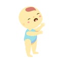 Cute baby cry. toddler weep. Newborn child, capricious ittle kid moan Royalty Free Stock Photo