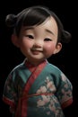 cute baby 3D realistic like cartoon character Mulan ultra-realistic full body AI generated