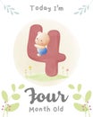 Cute baby Deer Baby Milestone Cards Cute AnimalsCute baby bear, Baby shower milestone cards 04 month old