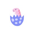 Cute baby dinosaur in the egg shell. Funny little dino calling his mother Royalty Free Stock Photo