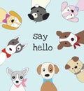 The cute baby dog. cartoon sketch animal style