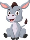 Cute baby donkey cartoon sitting Royalty Free Stock Photo