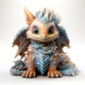 cute baby dragon with pastel color skin