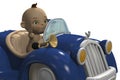 Cute baby driving a car Royalty Free Stock Photo