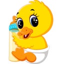 Cute baby duck cartoon Royalty Free Stock Photo