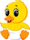 Cute baby duck cartoon Royalty Free Stock Photo