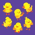 Cute Baby Duckling Animal Mascot Drawing Set