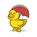 Cute baby duckling mascot design illustration