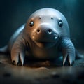 Cute baby dugong - ai generated image