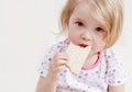 Cute baby eats Royalty Free Stock Photo