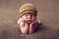 Cute baby on elbows Royalty Free Stock Photo