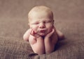 Cute baby on elbows Royalty Free Stock Photo