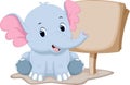 Cute baby elephant cartoon Royalty Free Stock Photo