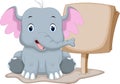 Cute baby elephant cartoon Royalty Free Stock Photo