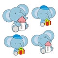 Cute baby elephant cartoon feeding bottle collection