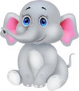 Cute baby elephant cartoon Royalty Free Stock Photo