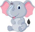 Cute baby elephant cartoon Royalty Free Stock Photo