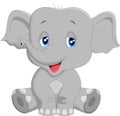 Cute baby elephant cartoon Royalty Free Stock Photo
