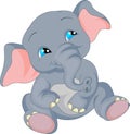 Cute baby elephant cartoon Royalty Free Stock Photo