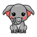 Cute baby elephant cartoon sitting Royalty Free Stock Photo