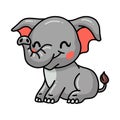 Cute baby elephant cartoon sitting Royalty Free Stock Photo