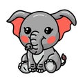 Cute baby elephant cartoon sitting Royalty Free Stock Photo