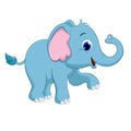 Cute baby elephant cartoon Vector illustration on white background Royalty Free Stock Photo