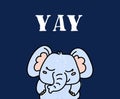 Cute baby elephant hand drawn vector character