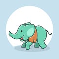 Cute Baby Elephant Happy Friendly Standing Running Cartoon Character Royalty Free Stock Photo