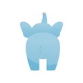 Cute Baby Elephant, Light Blue Lovely Animal Character Back View Vector Illustration Royalty Free Stock Photo