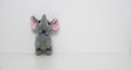 Cute Baby Elephant Toy Isolated on a White Royalty Free Stock Photo