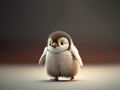 cute baby Emperor Penguin Chick glancing sideways Royalty Free Stock Photo