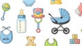Cute Baby Essentials Seamless Pattern Royalty Free Stock Photo