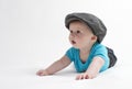 Cute baby with flat cap Royalty Free Stock Photo