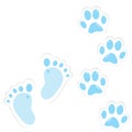 Cute baby footprint and paws