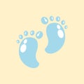 cute baby footprints isolated icon