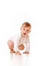 Cute baby girl crawling