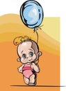 Cute Baby Girl Illustration
