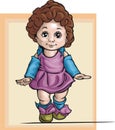 Cute Baby Girl Illustration