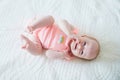 Cute baby girl lying on her back Royalty Free Stock Photo