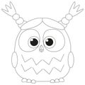 Cute baby girl owl black and white poster Royalty Free Stock Photo