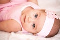 Cute baby girl in a pink dress Royalty Free Stock Photo