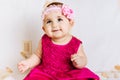 Cute baby girl in pink dress Royalty Free Stock Photo